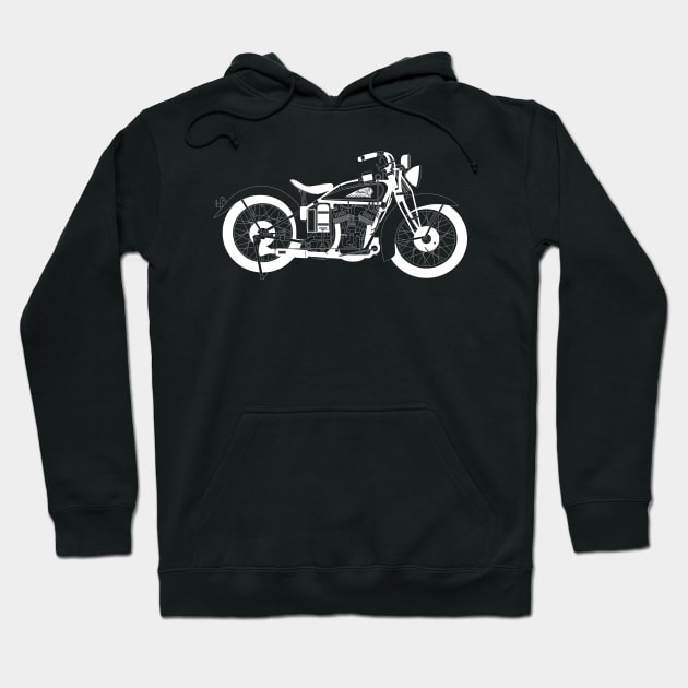 Indian Scout White Outline Hoodie by kindacoolbutnotreally